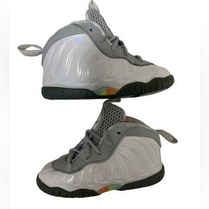 Nike Little Posite One Rainbow Pixel light Smoke Blue Furry Size 7C